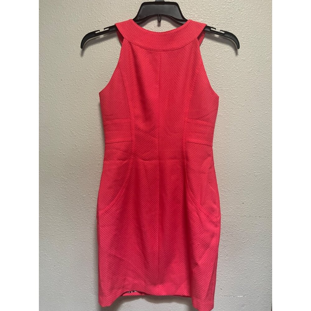 maggy L orange Sleeveless Zip-Front Dress With Leopard Print Accents size 4